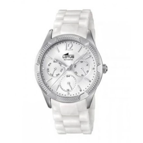 Дамски ръчен часовник с кварцов механизъм - корпус от Стомана - Силиконова каишка - цвят Бял Бял