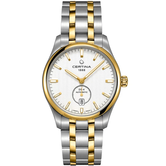 Мъжки ръчен часовник с автоматичен механизъм - корпус от Стомана - Стоманена верижка - цвят Бял Злато