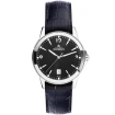 Мъжки ръчен часовник с кварцов механизъм - корпус от Стомана - Естествена кожа - цвят Черен Син