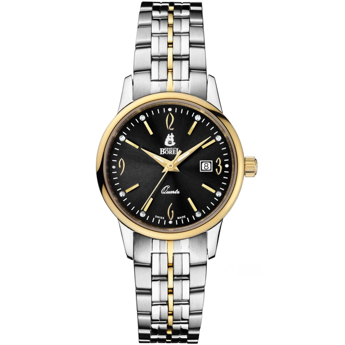 Дамски ръчен часовник с кварцов механизъм - корпус от Стомана - Стоманена верижка - цвят Черен Злато