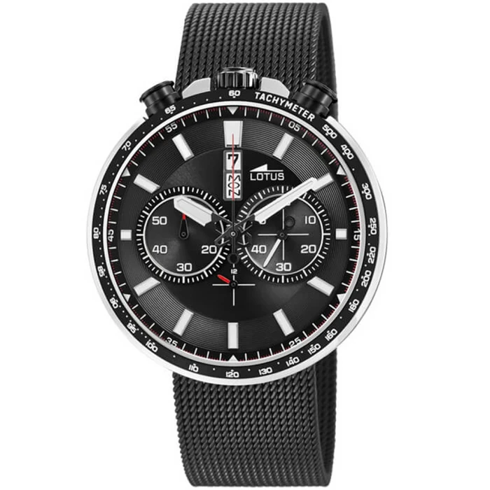 Мъжки ръчен часовник с кварцов механизъм - корпус от Стомана - Меш - цвят Черен Черен