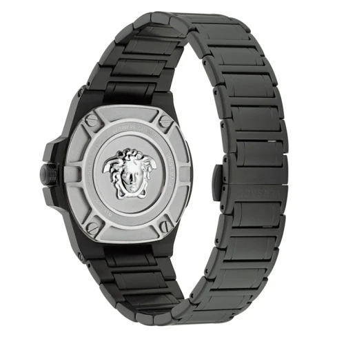 Мъжки ръчен часовник с кварцов механизъм - корпус от Стомана - Стоманена верижка - цвят Черен Черен