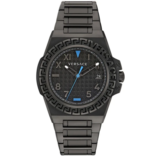 Мъжки ръчен часовник с кварцов механизъм - корпус от Стомана - Стоманена верижка - цвят Черен Черен