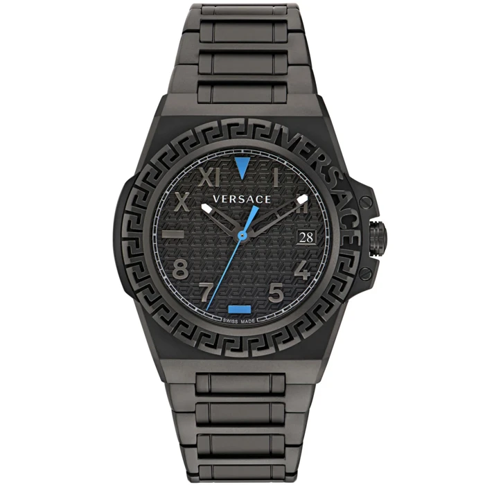 Мъжки ръчен часовник с кварцов механизъм - корпус от Стомана - Стоманена верижка - цвят Черен Черен