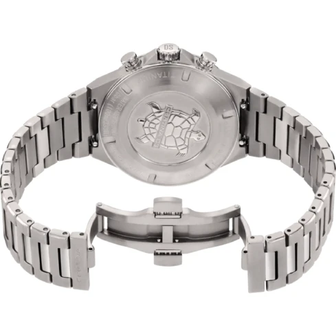 Мъжки ръчен часовник с кварцов механизъм - корпус от Титан - Титаниева верижка - цвят Син