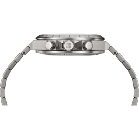 Мъжки ръчен часовник с кварцов механизъм - корпус от Титан - Титаниева верижка - цвят Син