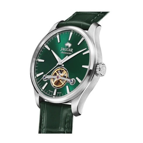 Мъжки ръчен часовник с автоматичен механизъм - корпус от Стомана - Златна верижка - цвят Зелен Зелен