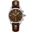Дамски ръчен часовник с кварцов механизъм - корпус от Стомана - Естествена кожа - цвят Кафяв Кафяв