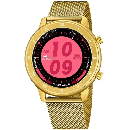 Дамски ръчен часовник с смарт дигитален механизъм - корпус от Цинкови сплави - Меш - цвят Черен Злато