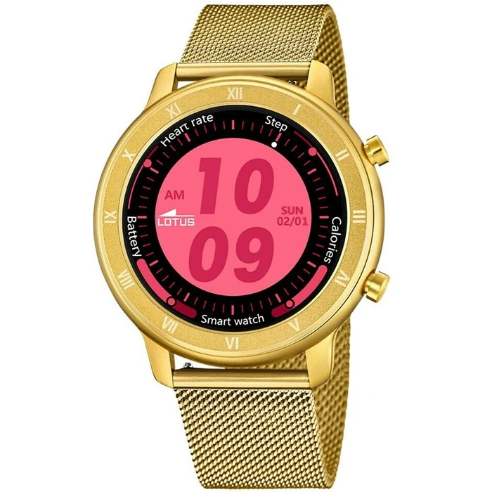 Дамски ръчен часовник с смарт дигитален механизъм - корпус от Цинкови сплави - Меш - цвят Черен Злато