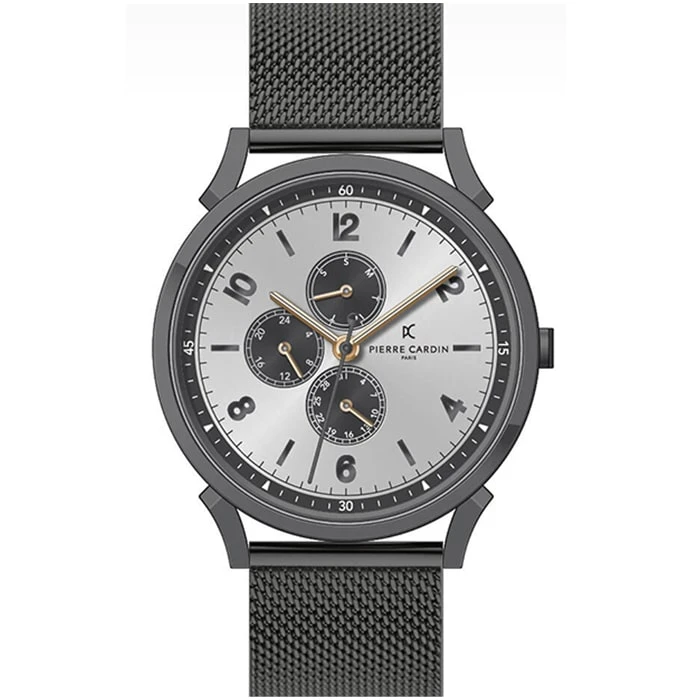 Мъжки ръчен часовник с кварцов механизъм - корпус от Стомана - Меш - цвят Сребрист Черен