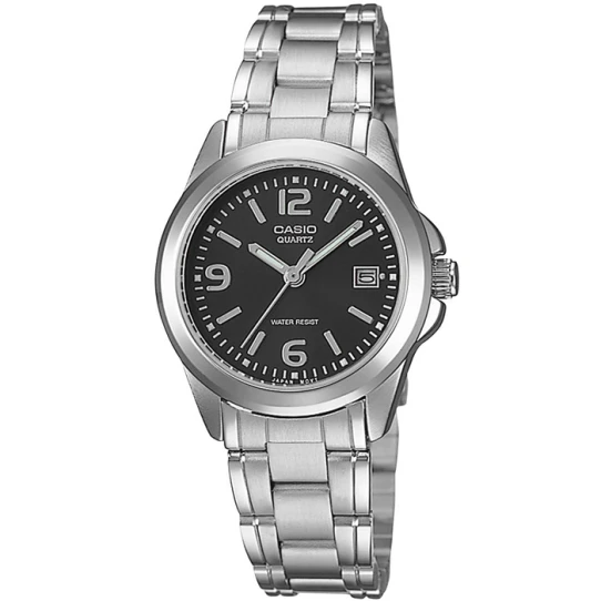 Дамски ръчен часовник с кварцов механизъм - корпус от Стомана - Стоманена верижка - цвят Черен Сив