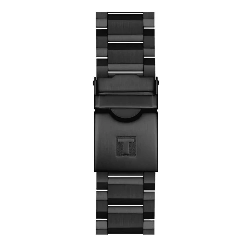 Мъжки ръчен часовник с кварцов механизъм - корпус от Стомана и алуминий - Стоманена верижка - цвят Черен Черен