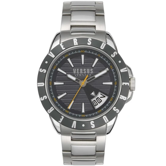 Мъжки ръчен часовник с кварцов механизъм - корпус от Стомана - Стоманена верижка - цвят Черен Сив