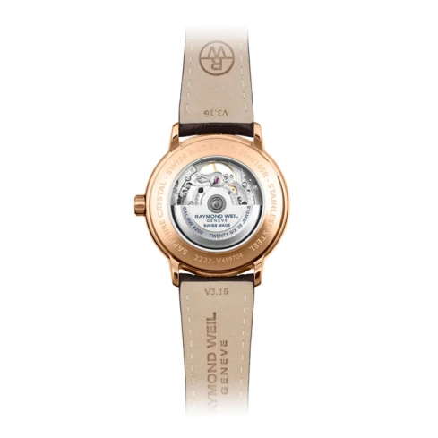 Дамски ръчен часовник с механичен механизъм - корпус от Стомана - Естествена кожа - цвят Седеф Син