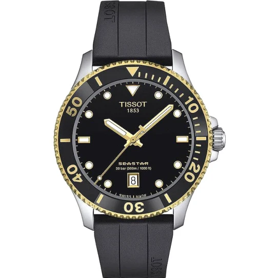 Мъжки ръчен часовник с кварцов механизъм - корпус от Стомана - Каучук - цвят Черен Черен