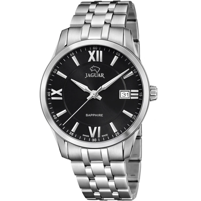 Мъжки ръчен часовник с кварцов механизъм - корпус от Стомана - Стоманена верижка - цвят Черен Син