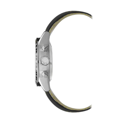 Мъжки ръчен часовник с автоматичен механизъм - корпус от Стомана и керамика - Естествена кожа - цвят Черен Жълт