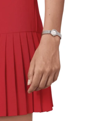 Дамски ръчен часовник с кварцов механизъм - корпус от Стомана - Стоманена верижка - цвят Седеф Сив