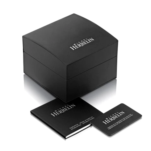 Дамски ръчен часовник с кварцов механизъм - корпус от Стомана - Естествена кожа - цвят Седеф Черен