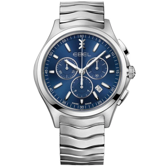 Мъжки ръчен часовник с кварцов механизъм - корпус от Стомана - Стоманена верижка - цвят Син Сив