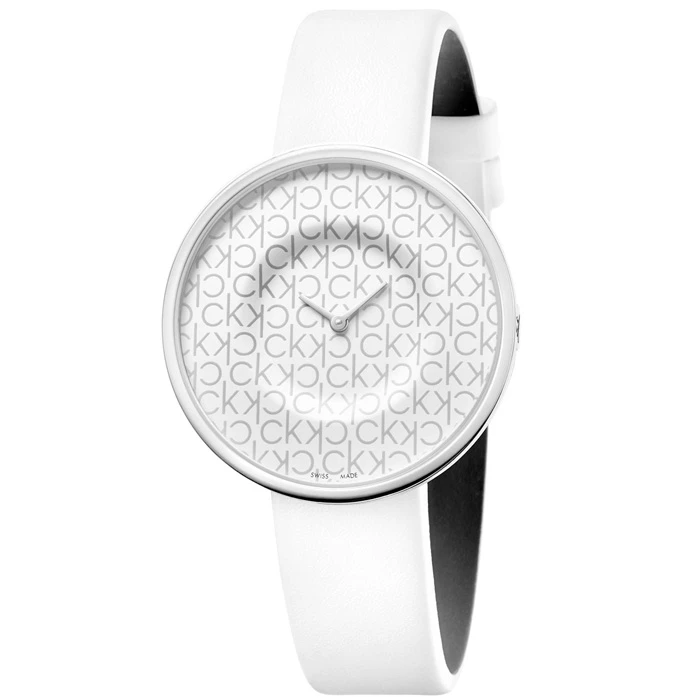 Дамски ръчен часовник с кварцов механизъм - корпус от Стомана - Естествена кожа - цвят Бял Бял