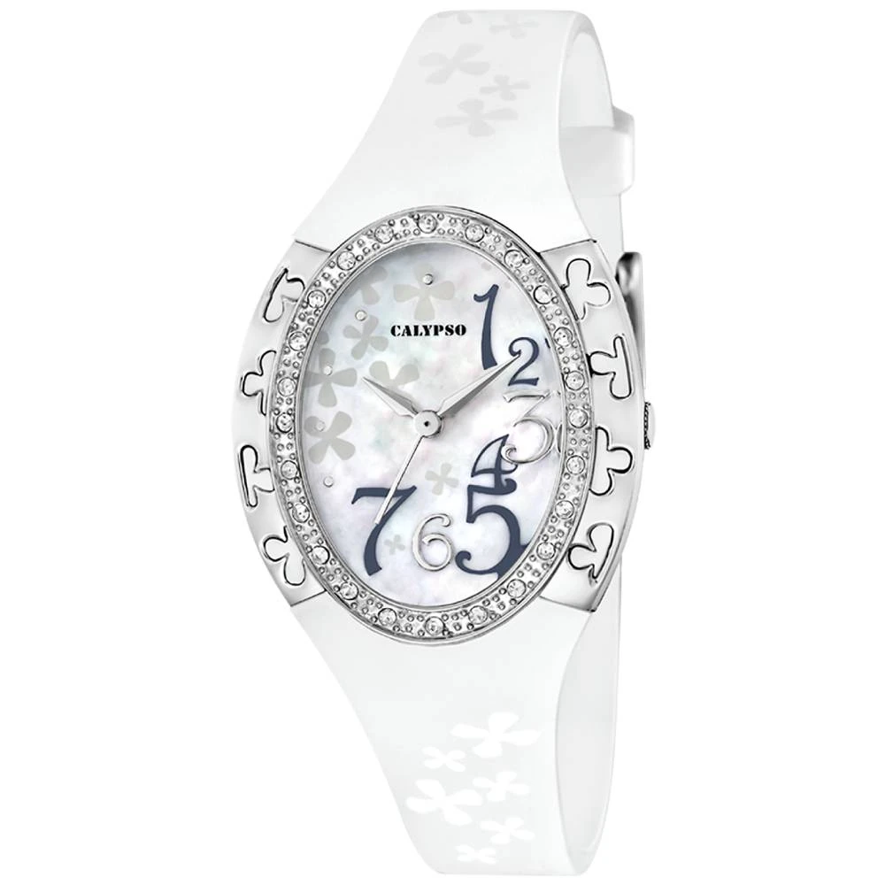 Унисекс ръчен часовник с кварцов механизъм - корпус от Полимер - Полимер - цвят Бял Бял