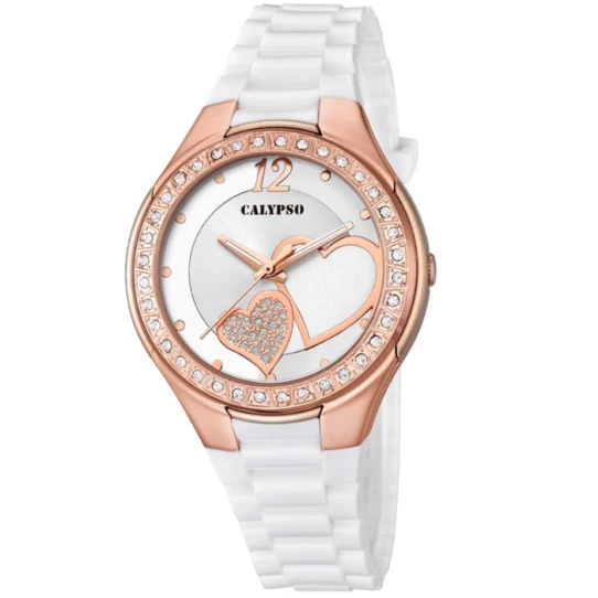 Унисекс ръчен часовник с кварцов механизъм - корпус от Стомана - Силиконова каишка - цвят Сребрист Бял