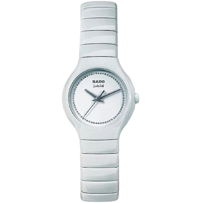 Дамски ръчен часовник с кварцов механизъм - корпус от Стомана и керамика - Керамика - цвят Бял Бял