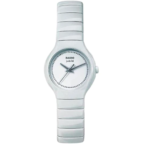 Дамски ръчен часовник с кварцов механизъм - корпус от Стомана и керамика - Керамика - цвят Бял Бял