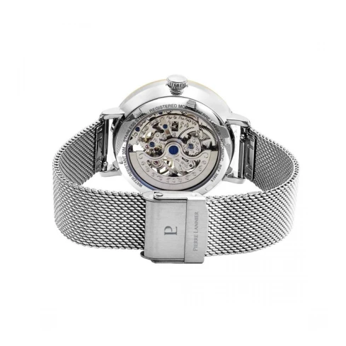 Дамски ръчен часовник с автоматичен механизъм - корпус от Стомана - Меш - цвят Скелетон Сив