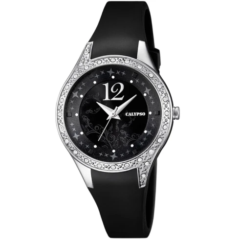 Унисекс ръчен часовник с кварцов механизъм - корпус от Полимер - Полимер - цвят Черен Черен