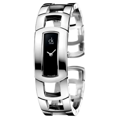 Дамски ръчен часовник с кварцов механизъм - корпус от Стомана - Стоманена верижка - цвят Черен Сив