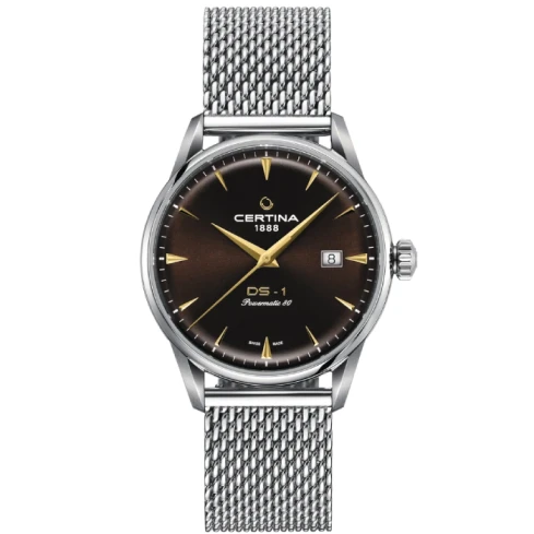 Мъжки ръчен часовник с автоматичен механизъм - корпус от Стомана - Меш - цвят Кафяв Кафяв