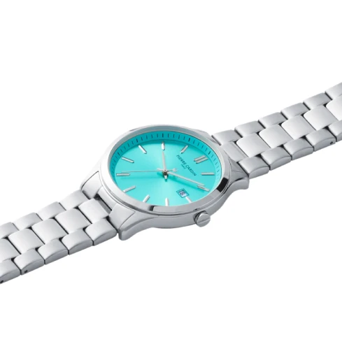 Мъжки ръчен часовник с кварцов механизъм - корпус от Стомана - Стоманена верижка - цвят Син