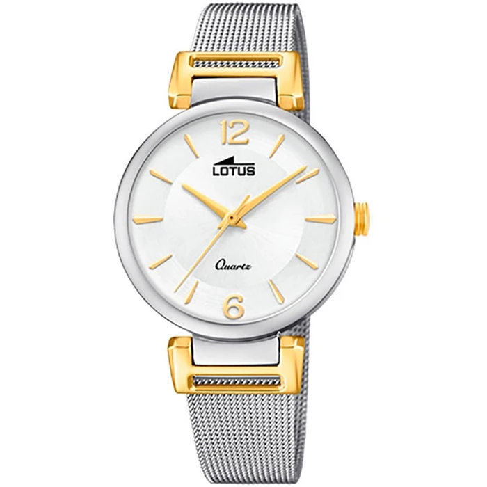 Дамски ръчен часовник с кварцов механизъм - корпус от Стомана - Меш - цвят Бял Сив
