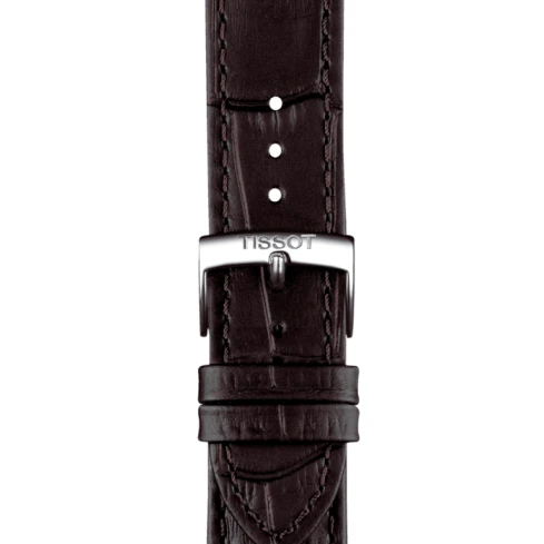 Мъжки ръчен часовник с кварцов механизъм - корпус от Стомана - Естествена кожа - цвят Сив Кафяв