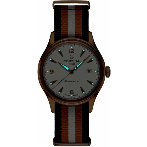 Мъжки ръчен часовник с автоматичен механизъм - корпус от Стомана - Нато каишка - цвят Сребрист Бял