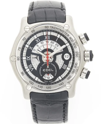 Мъжки ръчен часовник с автоматичен механизъм - корпус от Стомана - Естествена кожа - цвят Черен Червен