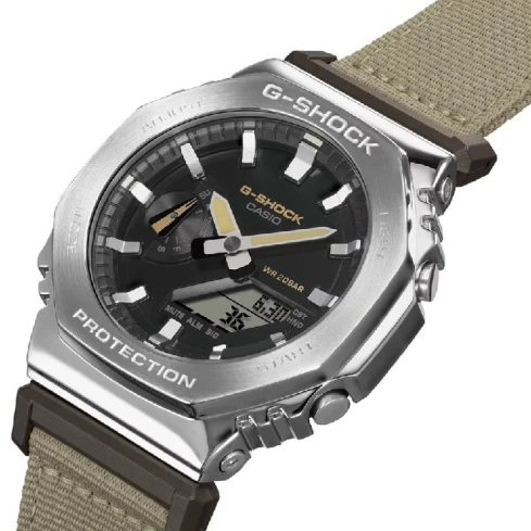 Мъжки ръчен часовник с кварцов механизъм - корпус от Полимер - Текстил - цвят Черен