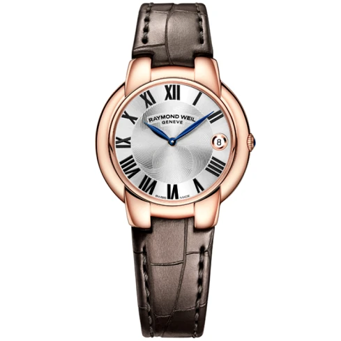 Дамски ръчен часовник с кварцов механизъм - корпус от Стомана - Естествена кожа - цвят Сребрист Кафяв