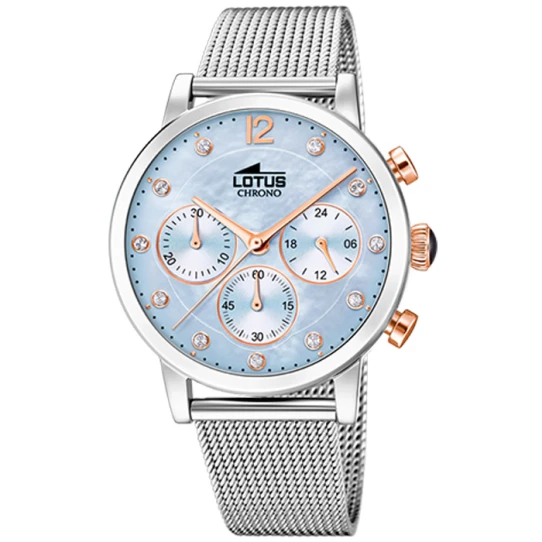 Дамски ръчен часовник с кварцов механизъм - корпус от Стомана - Меш - цвят Седеф Сив