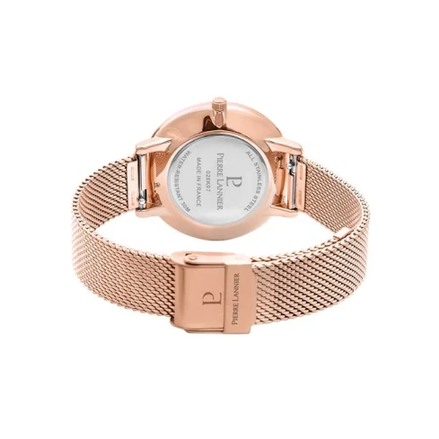 Дамски ръчен часовник с кварцов механизъм - корпус от Стомана - Меш - цвят Зелен Розово Злато