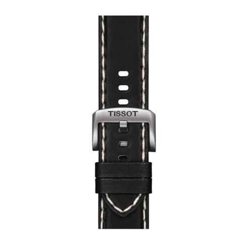 Мъжки ръчен часовник с кварцов механизъм - корпус от Стомана и алуминий - Естествена кожа - цвят Черен Черен