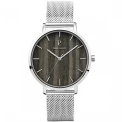 Мъжки ръчен часовник с кварцов механизъм - корпус от Стомана - Меш - цвят Кафяв Сив