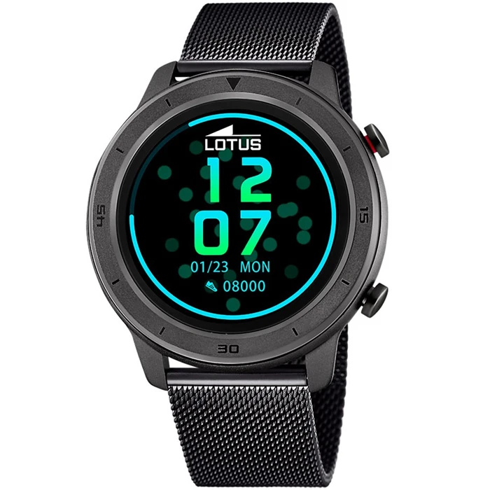 Мъжки ръчен часовник с смарт дигитален механизъм - корпус от Цинкови сплави - Меш - цвят Черен Черен