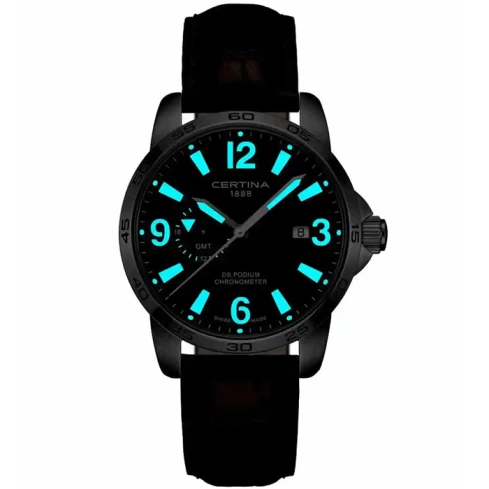 Мъжки ръчен часовник с кварцов механизъм - корпус от Стомана - Естествена кожа - цвят Черен Кафяв