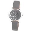 Дамски ръчен часовник с кварцов механизъм - корпус от Стомана - Естествена кожа - цвят Сив Сив
