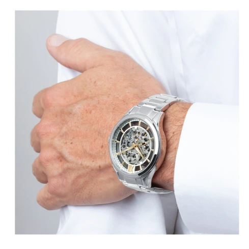 Мъжки ръчен часовник с автоматичен механизъм - корпус от Стомана - Стоманена верижка