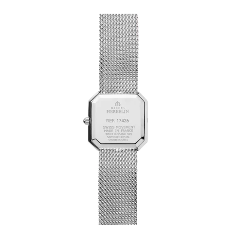 Дамски ръчен часовник с кварцов механизъм - корпус от Стомана - Стоманена верижка - цвят Седеф Сив